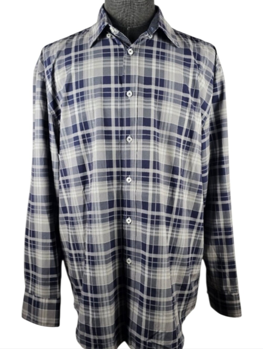 Construct Men's Plaid Long Sleeve Button Down Size XL